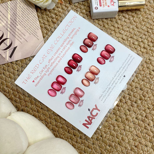 Full Set Nacy Rose Red Ceramic Cat Eye Gel 6 Colors 0.5oz