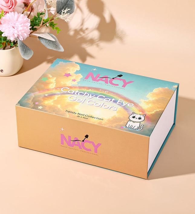 Nacy Hema Free Catchy Moonlight Cat Eye Gel 26 Colors Full Set - Free Book Color Chart Display