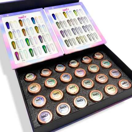 Nacy High Brighness Auora Chrome Pigment Set 24 Colos