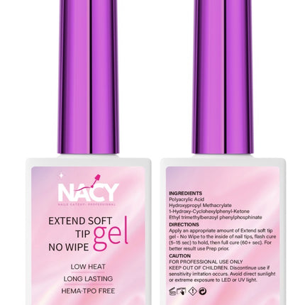Nacy Soft Tip No-Wipe Extend Gel 0.5oz- Low Heat - HEMA/TPO Free