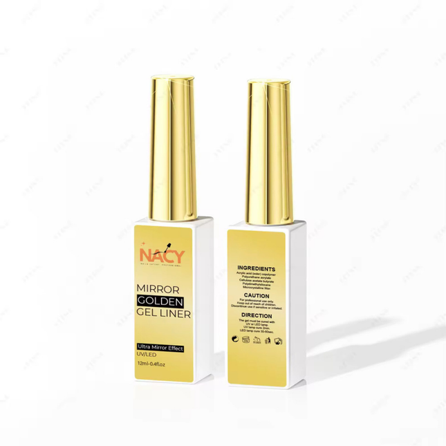 Nacy Metallic Painting Liner Gel Golden Mirror Effect Nail Art 0.4oz