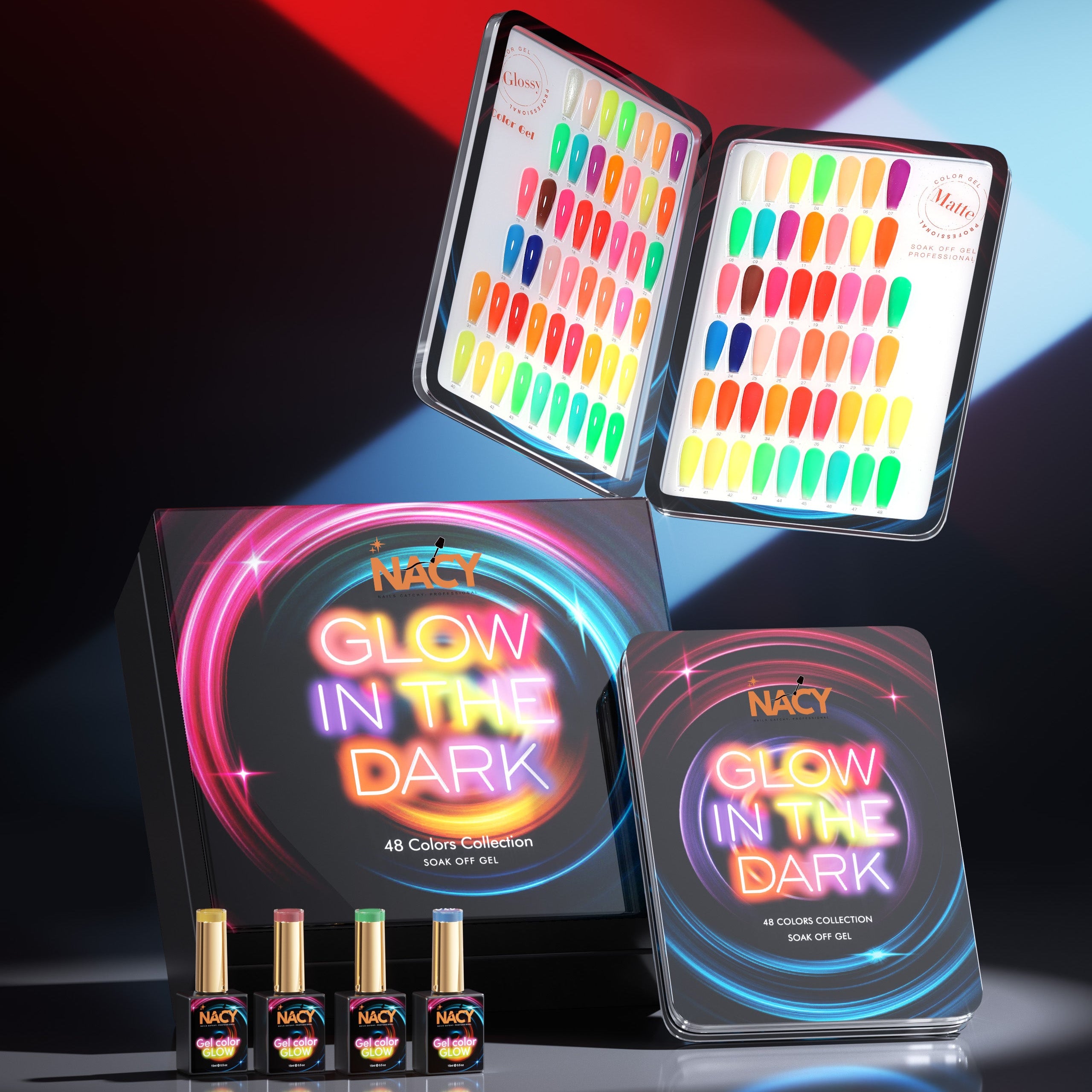 Nacy Full Set 48 Colors Neon Glow in the Dark Gel Nacy Full Set 48 Colors Neon Glow in the Dark Gel
