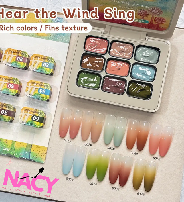 Nacy Ombre UV Gel Art Set 9 Color - Hear The Wind Sing