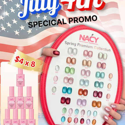 Bundle Set - Nacy Spring Cat Eye Set 18 Colors + 8pcs Top Coat 0.5oz ($4.00/pcs)