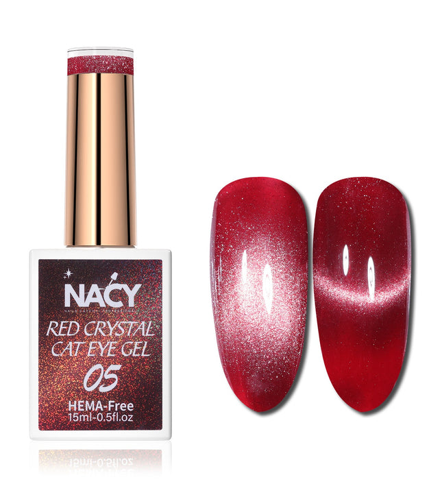 Nacy Red Crystal Cat Eye Gel 0.5oz Hema Free - 05