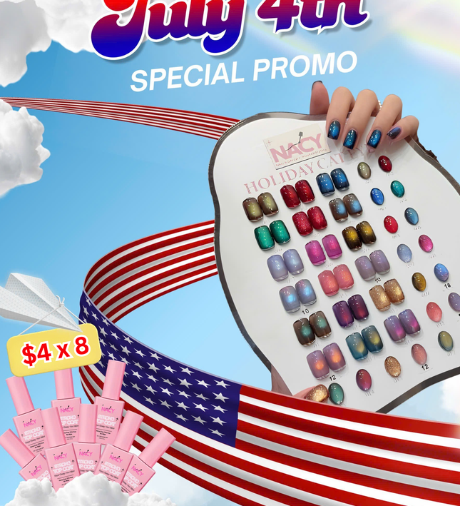 Bundle Set - Nacy Holiday Cat Eye Set 18 Colors + 8pcs Top Coat 0.5oz ($4.00/pcs)
