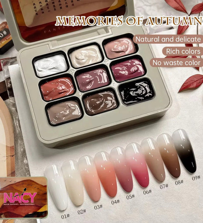 Nacy Ombre UV Gel Art Set 9 Color - Memories Of Autumn