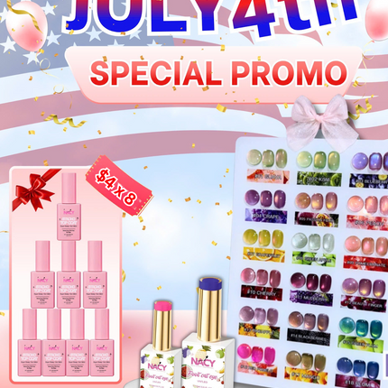 Bundle Set - Nacy Fruit Cat Eye Set 18 Colors + 8pcs Top Coat 0.5oz ($4.00/pcs)