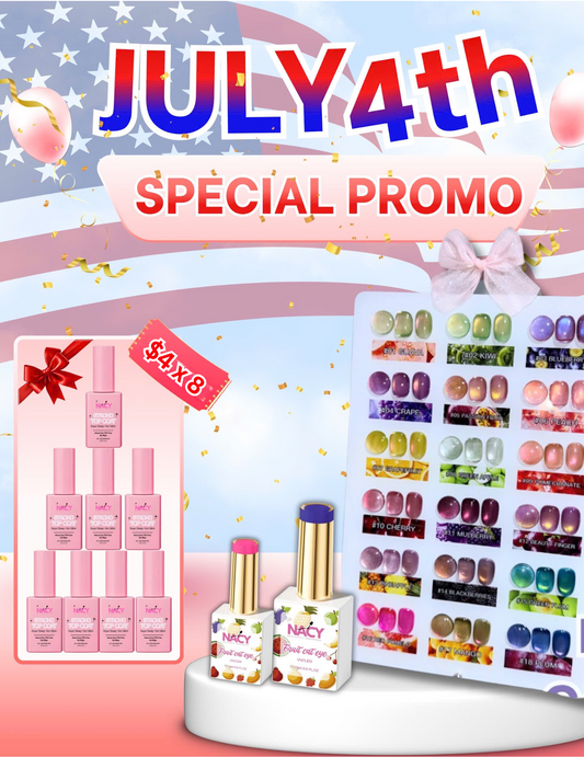 Bundle Set - Nacy Fruit Cat Eye Set 18 Colors + 8pcs Top Coat 0.5oz ($4.00/pcs)