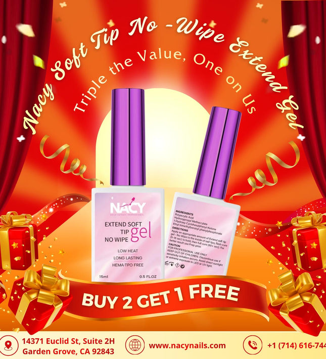 Nacy Soft Tip No-Wipe Extend Gel 0.5oz Buy & Get Free Deal 🔥