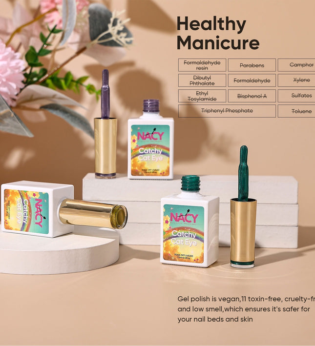 Nacy Hema Free Catchy Moonlight Cat Eye Gel 26 Colors Full Set - Free Book Color Chart Display