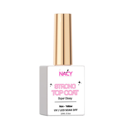 Nacy Super Shiny Strong Top Coat Non- Yellow No Wipe - Hema Free 0.5oz