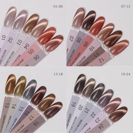 [COMING SOON] Nacy Full Set Coffee Mocha Crystal Cat Eye Gel 24 Colors / Free 1 Color Chart Display