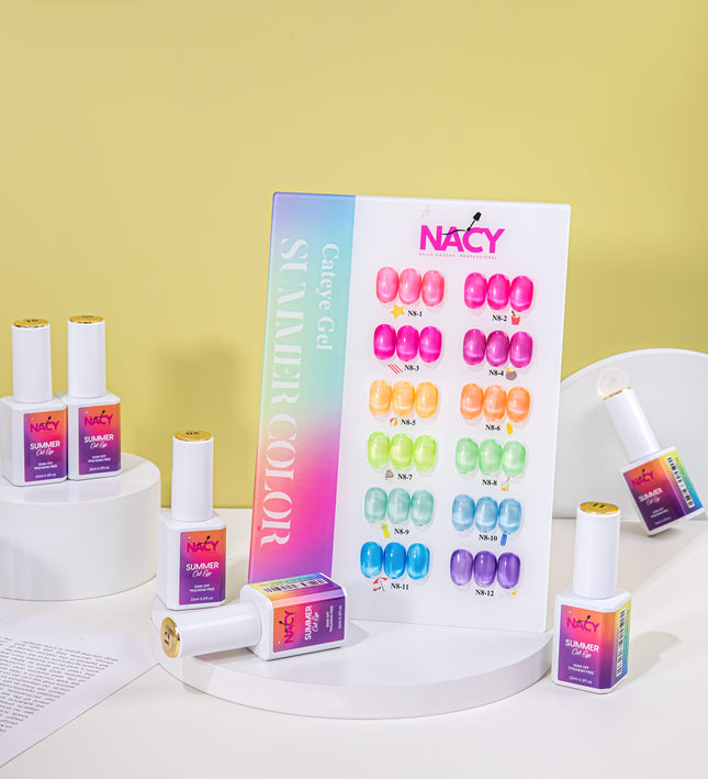 Nacy Summer Glaze Set Cat Eye 12 Colors Gel 0.5oz - HEMA/TPO Free