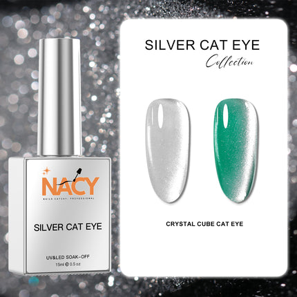 Nacy Cat Eye Silver " Crystal Cube " 0.5oz Gel - 02