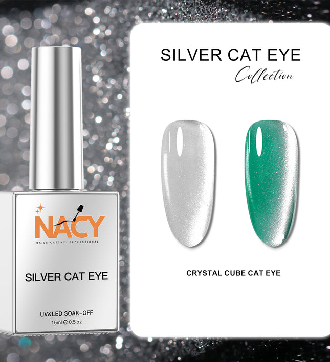 Nacy Cat Eye Silver " Crystal Cube " 0.5oz Gel - 02