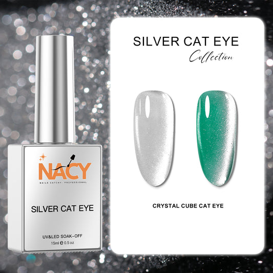 Nacy Cat Eye Silver " Crystal Cube " 0.5oz Gel - 02