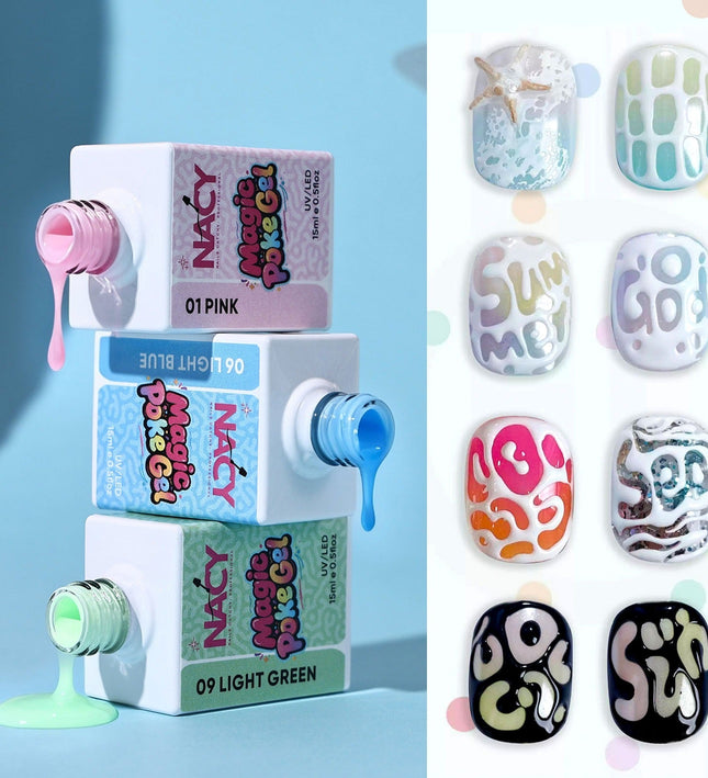 Nacy Poke Gel Full Set 12 Colors 0.5oz + Free Gel Base