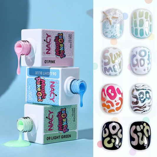 Nacy Poke Gel Full Set 12 Colors 0.5oz + Free Gel Base