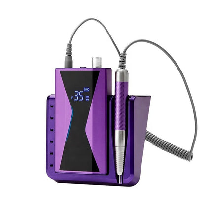 NACY Nail Drill P Series Cordless Rechargeable High Speed w Handpiece - Purple Titanium P60