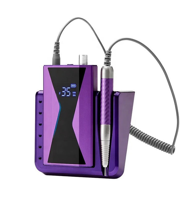 NACY Nail Drill P Series Cordless Rechargeable High Speed w Handpiece - Purple Titanium P60