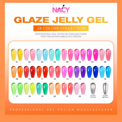 Nacy Glaze Jelly 3in1 Cat Eye Set 24 Colors Gel