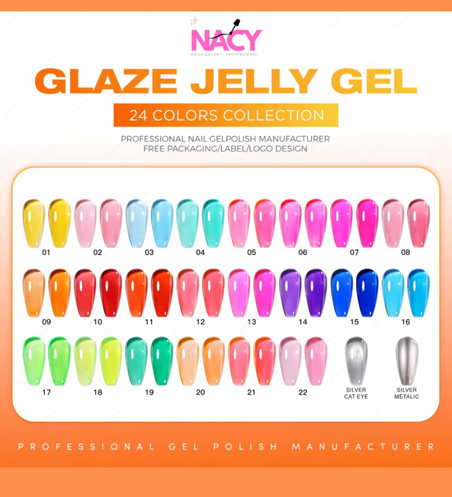 Nacy Glaze Jelly 3in1 Cat Eye Set 24 Colors Gel