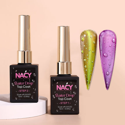 Nacy Water Drop Cat Eye Gel 0.5oz Top Coat-2 Steps Set