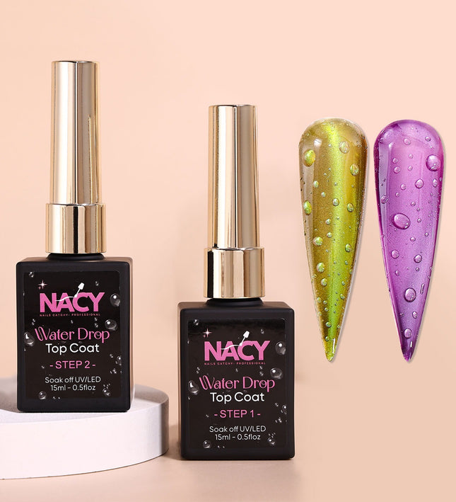 Nacy Water Drop Cat Eye Gel 0.5oz Top Coat-2 Steps Set
