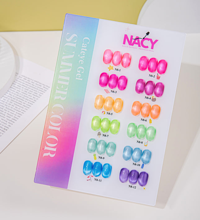 Nacy Summer Glaze Set Cat Eye 12 Colors Gel 0.5oz - HEMA/TPO Free
