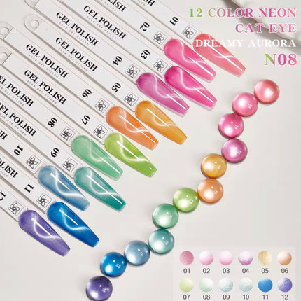 Nacy Summer Glaze Set Cat Eye 12 Colors Gel 0.5oz - HEMA/TPO Free