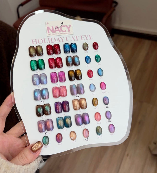Nacy Full Set Holiday Cat Eye Gel Colors 18 Colors 0.5oz