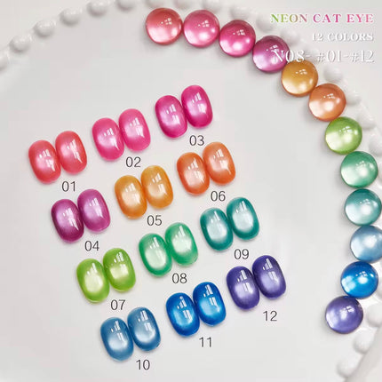 Nacy Summer Glaze Set Cat Eye 12 Colors Gel 0.5oz - HEMA/TPO Free