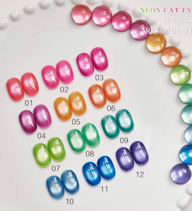 Nacy Summer Glaze Set Cat Eye 12 Colors Gel 0.5oz - HEMA/TPO Free