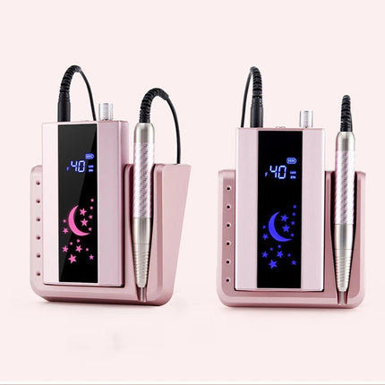 NACY Nail Drill P Series Cordless Rechargeable High Speed w Handpiece - Pink Titanium P80