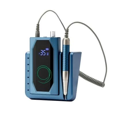NACY Nail Drill P Series Cordless Rechargeable High Speed w Handpiece - Blue Titanium P60