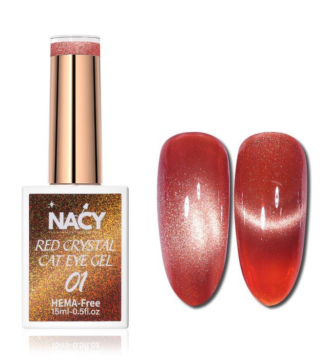 Nacy Red Crystal Cat Eye Gel 0.5oz Hema Free - 01