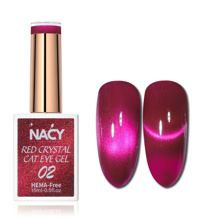 Nacy Red Crystal Cat Eye Gel 0.5oz Hema Free - 02