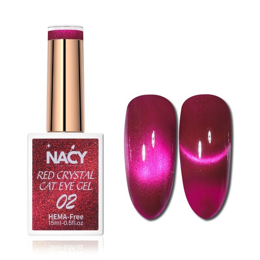 Nacy Red Crystal Cat Eye Gel 0.5oz Hema Free - 02