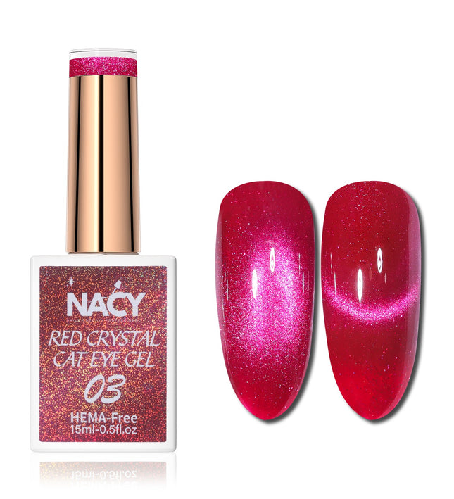Nacy Red Crystal Cat Eye Gel 0.5oz Hema Free - 03