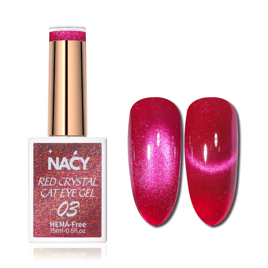 Nacy Red Crystal Cat Eye Gel 0.5oz Hema Free - 03