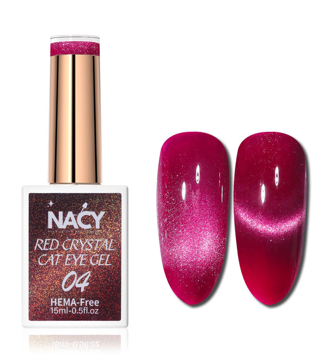 Nacy Red Crystal Cat Eye Gel 0.5oz Hema Free - 04