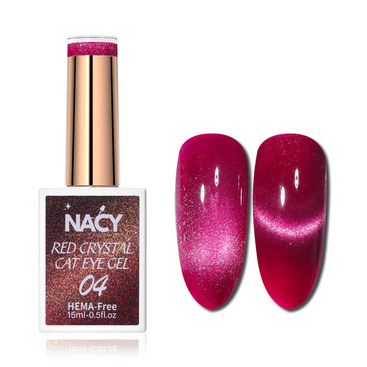 Nacy Red Crystal Cat Eye Gel 0.5oz Hema Free - 04