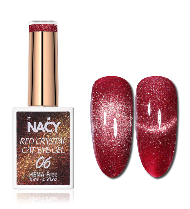 Nacy Red Crystal Cat Eye Gel 0.5oz Hema Free - 06