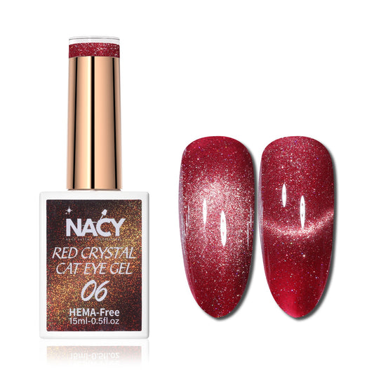 Nacy Red Crystal Cat Eye Gel 0.5oz Hema Free - 06