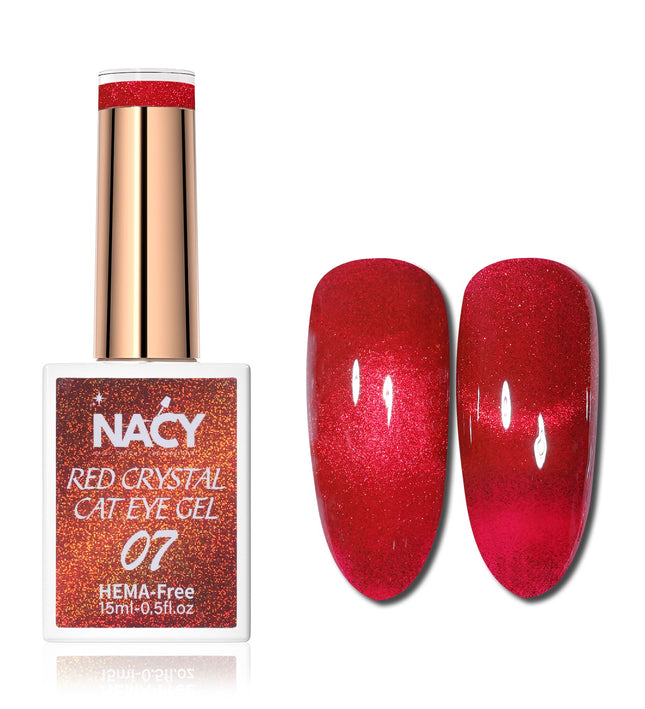 Nacy Red Crystal Cat Eye Gel 0.5oz Hema Free - 07