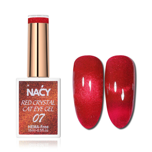 Nacy Red Crystal Cat Eye Gel 0.5oz Hema Free - 07