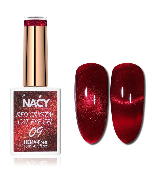 Nacy Red Crystal Cat Eye Gel 0.5oz Hema Free - 09