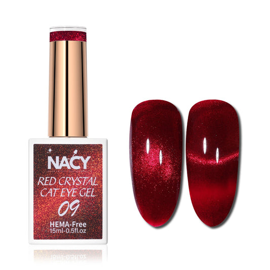 Nacy Red Crystal Cat Eye Gel 0.5oz Hema Free - 09