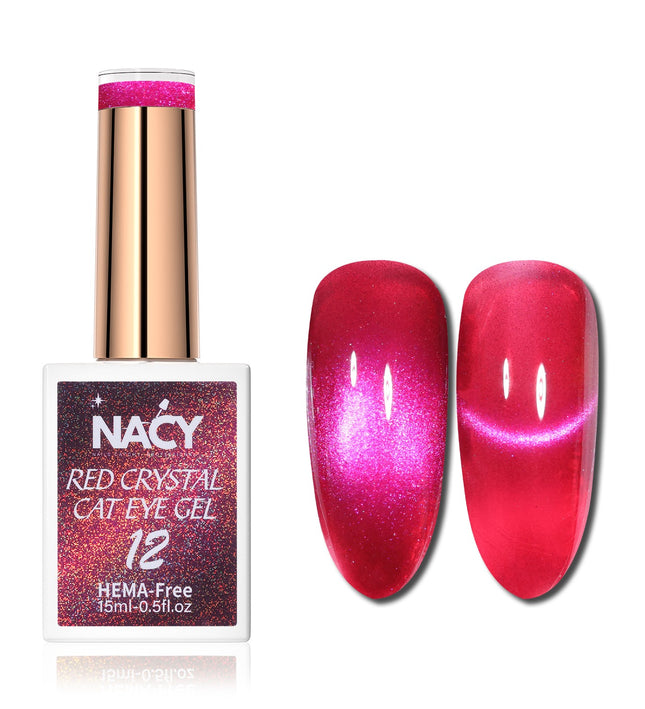 Nacy Red Crystal Cat Eye Gel 0.5oz Hema Free - 012